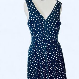 Calvin Klein Polka Dot Sleeveless Navy Blue Jumpsuit 6